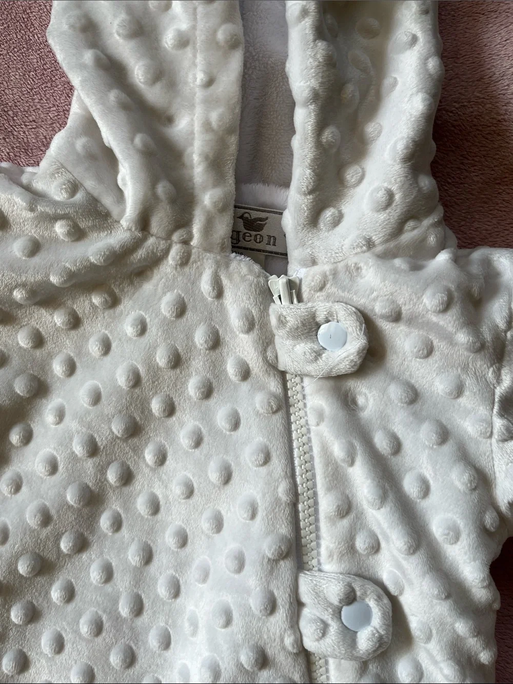 Widgeon Newborn Winter Cream Fleece Bunting Sack With All Over Minky Dots